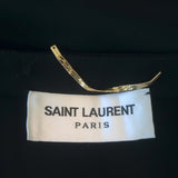 Saint Laurent Keyhole Mini Dress Black Satin Size 38 Short Sleeve Shift