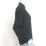 Hartford Long Sleeve Top Black Tonal-Striped Cotton-Blend Size 2