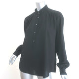 Hartford Long Sleeve Top Black Tonal-Striped Cotton-Blend Size 2