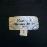 Hartford Long Sleeve Top Black Tonal-Striped Cotton-Blend Size 2