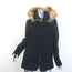 Marni Fur-Trimmed Hooded Mixed Media Coat Black Wool & Nylon Size 46