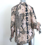 Maria Cher Julieta Blouse Quilaquina Printed Silk Size Small Long Sleeve Top