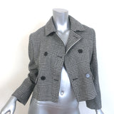 Christian Dior Double Breasted Jacket Black/White Houndstooth Wool Size US 6