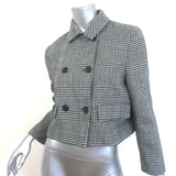 Christian Dior Double Breasted Jacket Black/White Houndstooth Wool Size US 6