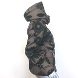 Authier Hooded Down Puffer Jacket Brown/Black Floral Print Size 46