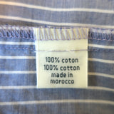 Hartford Striped Button Down Shirt Blue Cotton Size 1 Long Sleeve Top