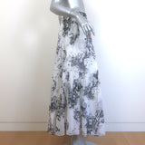 Christian Dior Toile de Jouy Zodiac Maxi Skirt White/Black Cotton Size US 10