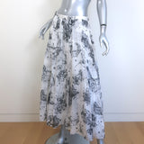 Christian Dior Toile de Jouy Zodiac Maxi Skirt White/Black Cotton Size US 10