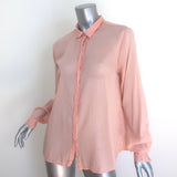 Forte Forte Button Down Shirt Peach Cotton-Silk Voile Size III Long Sleeve Top