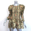 LoveShackFancy Smocked Mini Dress Greenwich Gold Floral Print Size Petite NEW