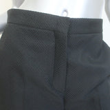 Christian Dior Wide Leg Trousers Black Textured Suiting Size US 4