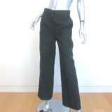 Christian Dior Wide Leg Trousers Black Textured Suiting Size US 4