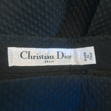 Christian Dior Wide Leg Trousers Black Textured Suiting Size US 4