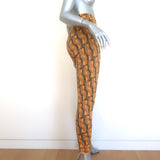 Prada Jacquard Knit Leggings Marigold Stretch Wool Size 38