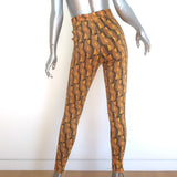 Prada Jacquard Knit Leggings Marigold Stretch Wool Size 38