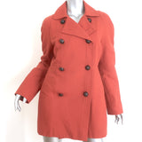 Chloe Pea Coat Brick Red Wool-Blend Size 40 Double Breasted Jacket