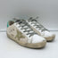Golden Goose Glitter Star Superstar Sneakers White Leather & Ecru Canvas Size 36