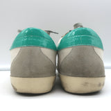 Golden Goose Glitter Star Superstar Sneakers White Leather & Ecru Canvas Size 36