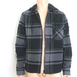 Off-White c/o Virgil Abloh Impressionism Flannel Plaid Jacket Gray Size Medium