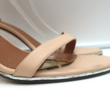 Givenchy Nadia Ankle Strap Sandals Nude Leather Size 41 Open Toe Heels