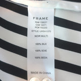 FRAME Striped Cravat Top Black/White Silk Size Small Sleeveless Blouse NEW