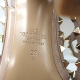 Valentino Rockstud T-Strap Pointed Toe Pumps Poudre Leather & Patent Size 39