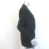 ANINE BING Ross Double Breasted Blazer Black Satin-Trim Wool Size Small NEW