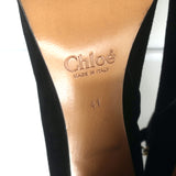 Chloe Ankle Boots Black Suede Size 41 High Heel Booties