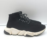 Balenciaga Speed Lace-Up Sock Sneakers Black Knit Size 38.5