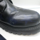 Valentino Camustars Combat Boots Black & Navy Star Print Leather Size 40