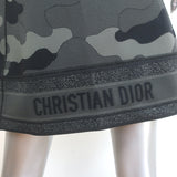 Christian Dior Camouflage Zip-Front Mini Dress Olive Gray Size US 8 NEW