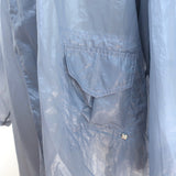 Moon Young Hee Draped-Back Sheer Coat Blue Nylon-Blend Size 38