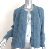 La Maille Sezane Emile Cardigan Summer Blue Ribbed Alpaca-Blend Size Extra Small
