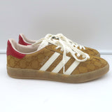 Adidas x Gucci Gazelle GG Monogram Low Top Sneakers Brown Size 7 HQ8850 NEW