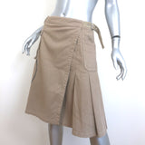 Christian Dior L'Union Fait la Force Pleated Canvas Skirt Beige Cotton Size US 6