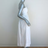 Free People Midi Dress Lilah White Pleated Cotton Size Extra Small