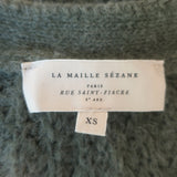 La Maille Sezane Basile Cardigan Olive Ribbed Alpaca-Blend Size Extra Small