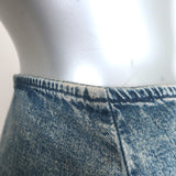 MOTHER The Ruffle Mini Skirt Threading the Needle Acid Wash Denim Size 30