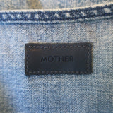 MOTHER The Ruffle Mini Skirt Threading the Needle Acid Wash Denim Size 30