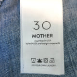 MOTHER The Ruffle Mini Skirt Threading the Needle Acid Wash Denim Size 30
