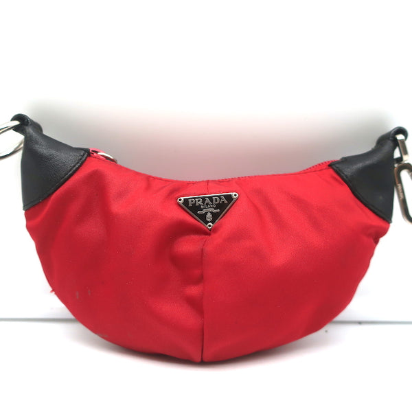 Prada red shoulder outlet bag