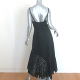 Charo Ruiz Julie Ruffled Broderie Anglaise Midi Dress Black Size Medium