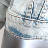 MOTHER The Big Shorty Jean Jacket Saved By The Bell Light Denim Size Large