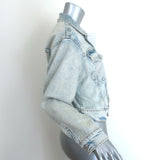 MOTHER The Big Shorty Jean Jacket Saved By The Bell Light Denim Size Large