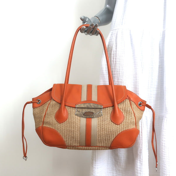 Prada orange hotsell leather bag