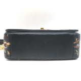 Christian Dior Small Caro Bag Black Embroidered Leather Crossbody NEW
