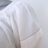Ulla Johnson Puff Sleeve Top White Topstitched Cotton Size 2