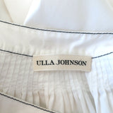 Ulla Johnson Puff Sleeve Top White Topstitched Cotton Size 2