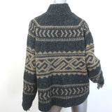 Hartford Fair Isle Turtleneck Sweater Dark Gray/Beige Alpaca-Blend Size 3