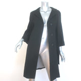 Gucci Tie-Waist Coat Black Stretch Hemp Size 42 Button Front Jacket